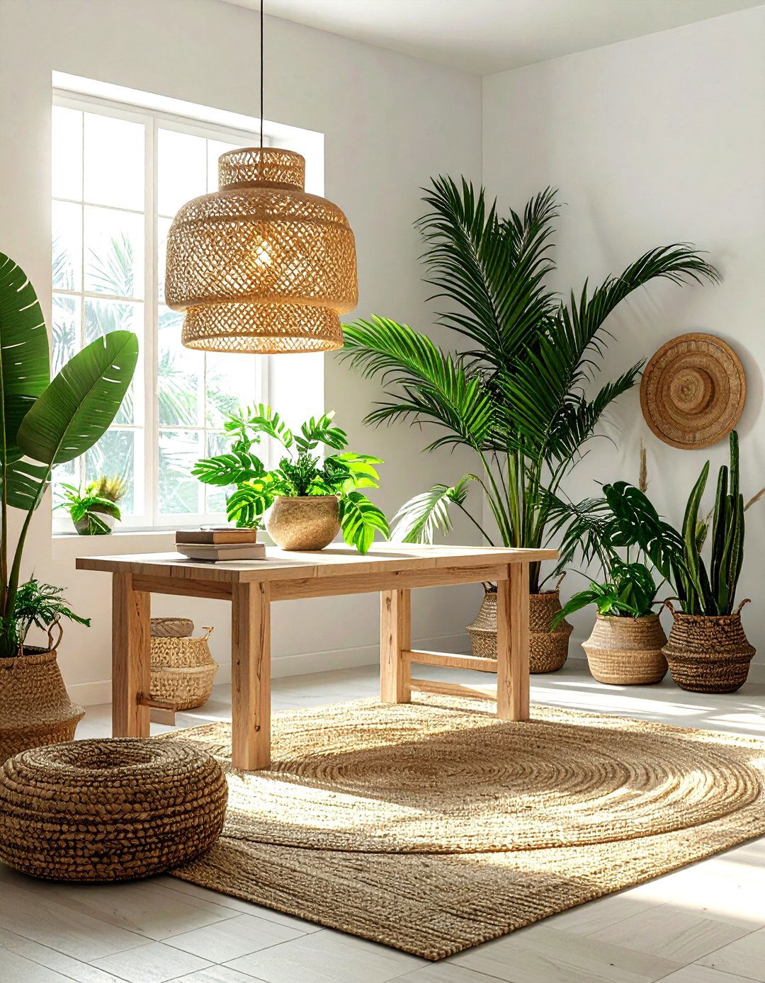 Woven wicker light - 30 dining room lamp ideas