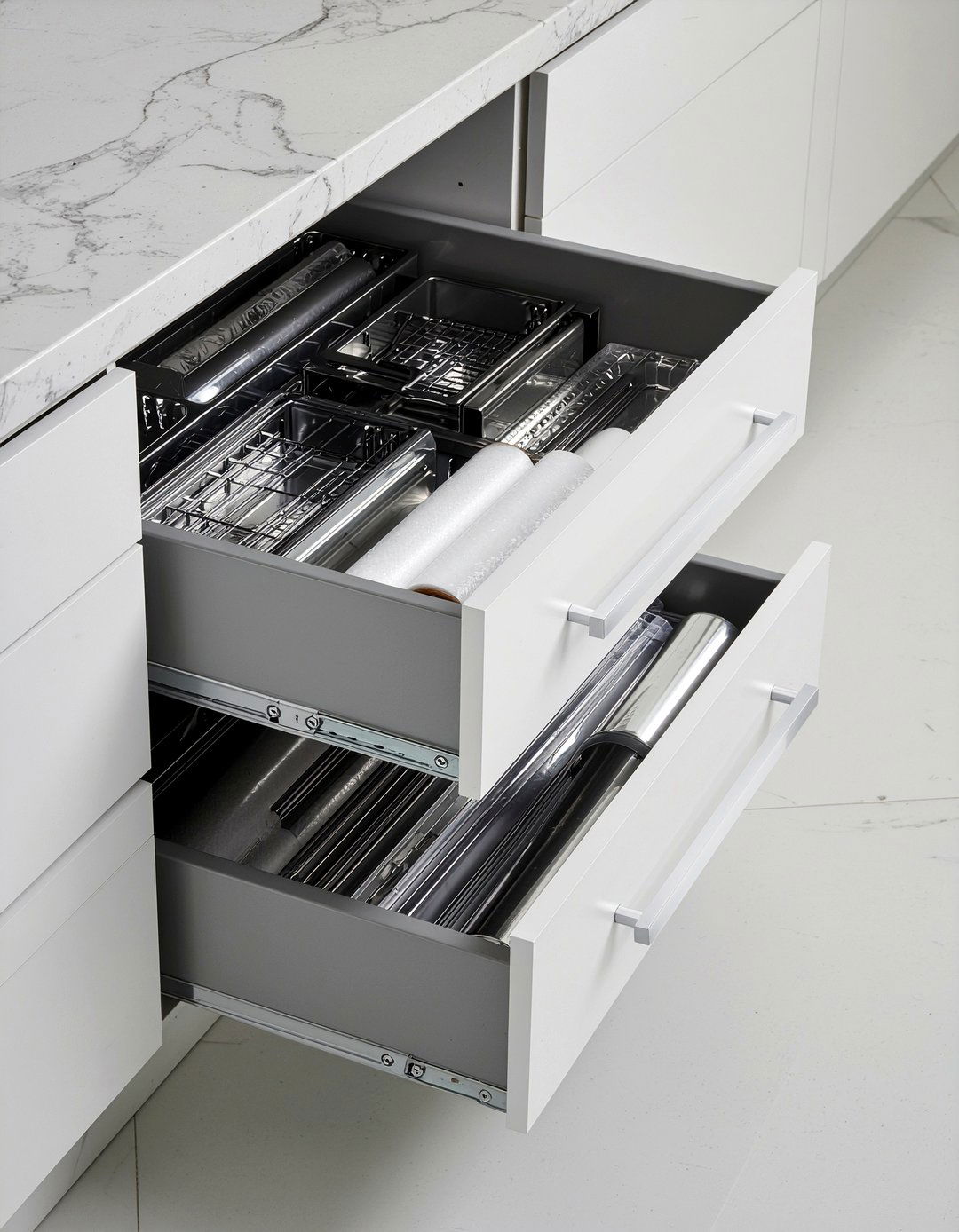 Wrap And Foil Organizer Drawer - 30 deep drawer kitchen ideas