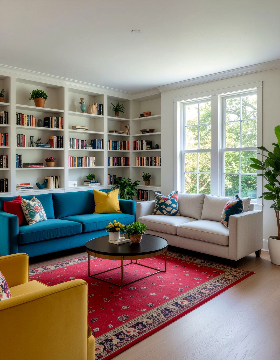 Wrap around corner shelves - 30 living room shelving ideas