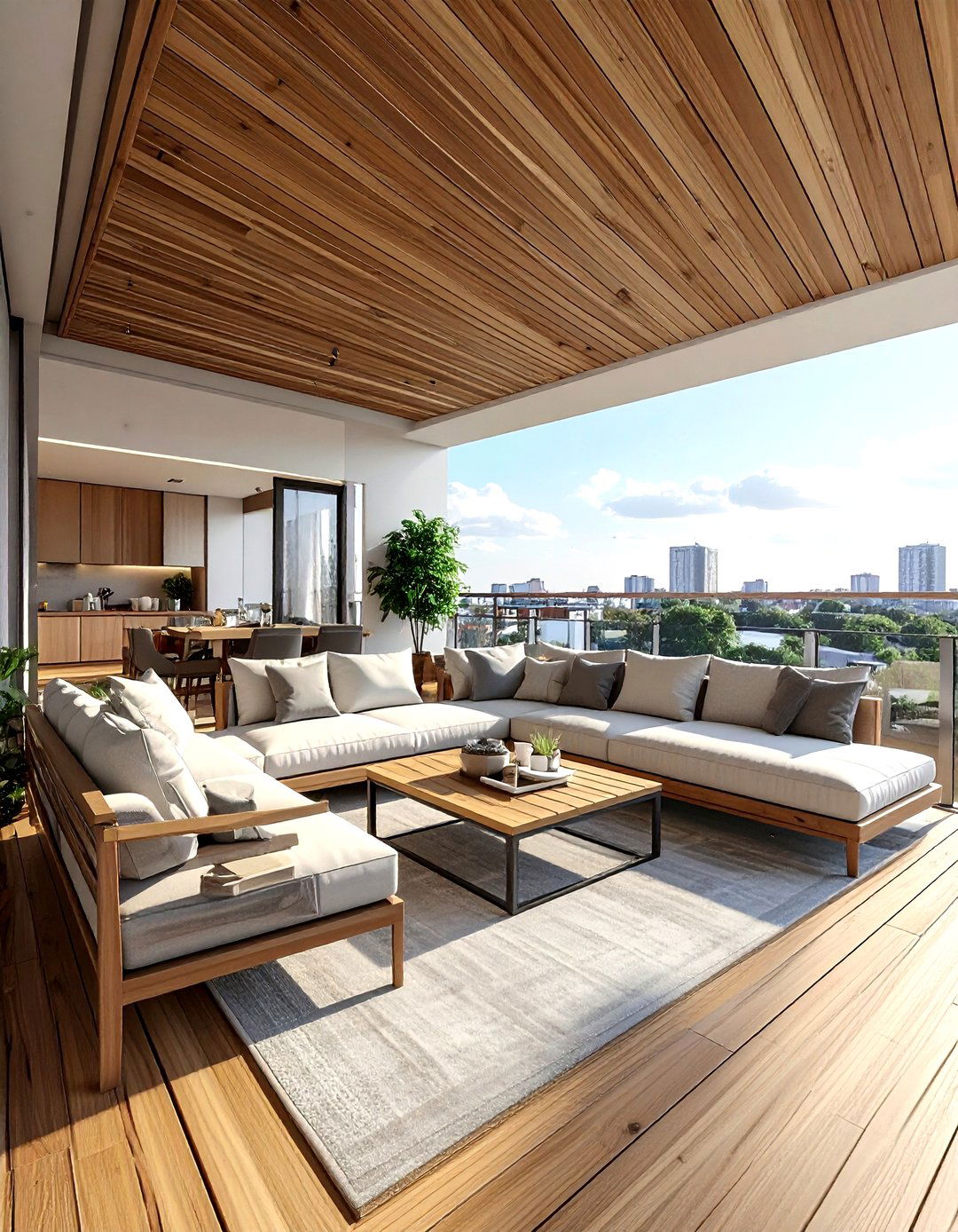 Wrap around living room balcony - 30 living room with balcony ideas