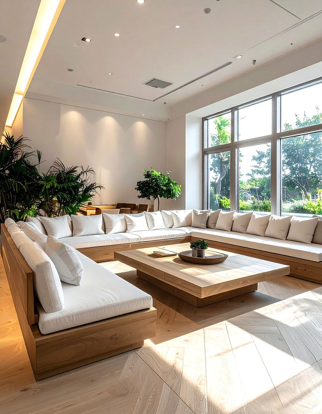 Wrap around sunken seating - 30 living room sunken seating ideas