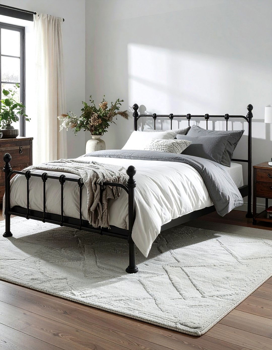 Wrought Iron Bed - 30 old house bedroom ideas