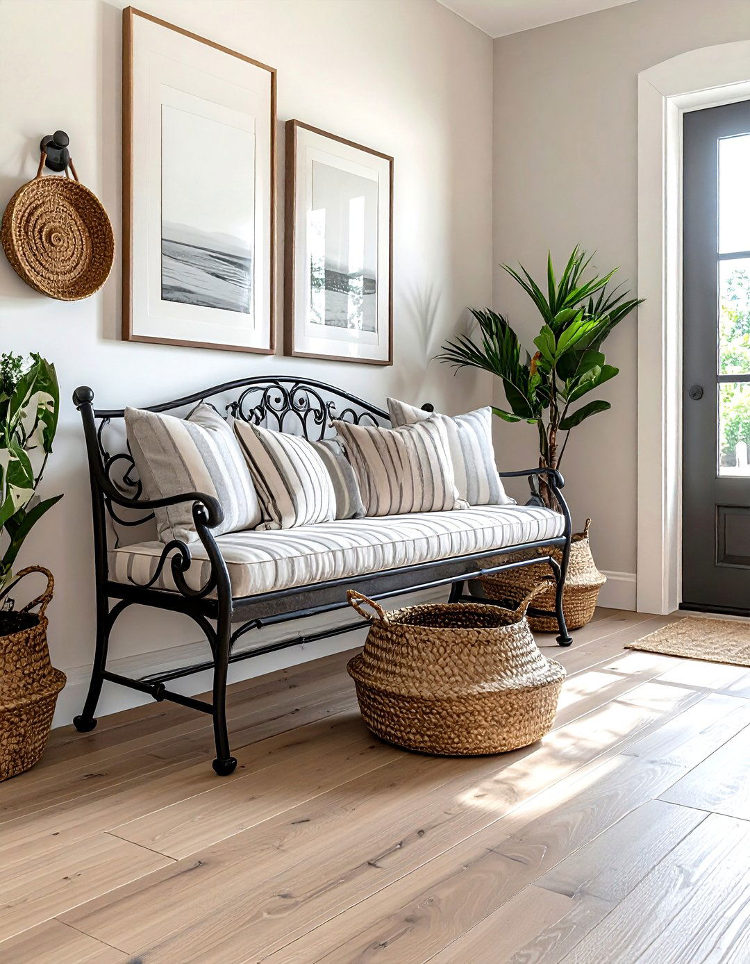 Wrought Iron Bench - 30 living room wrought iron ideas