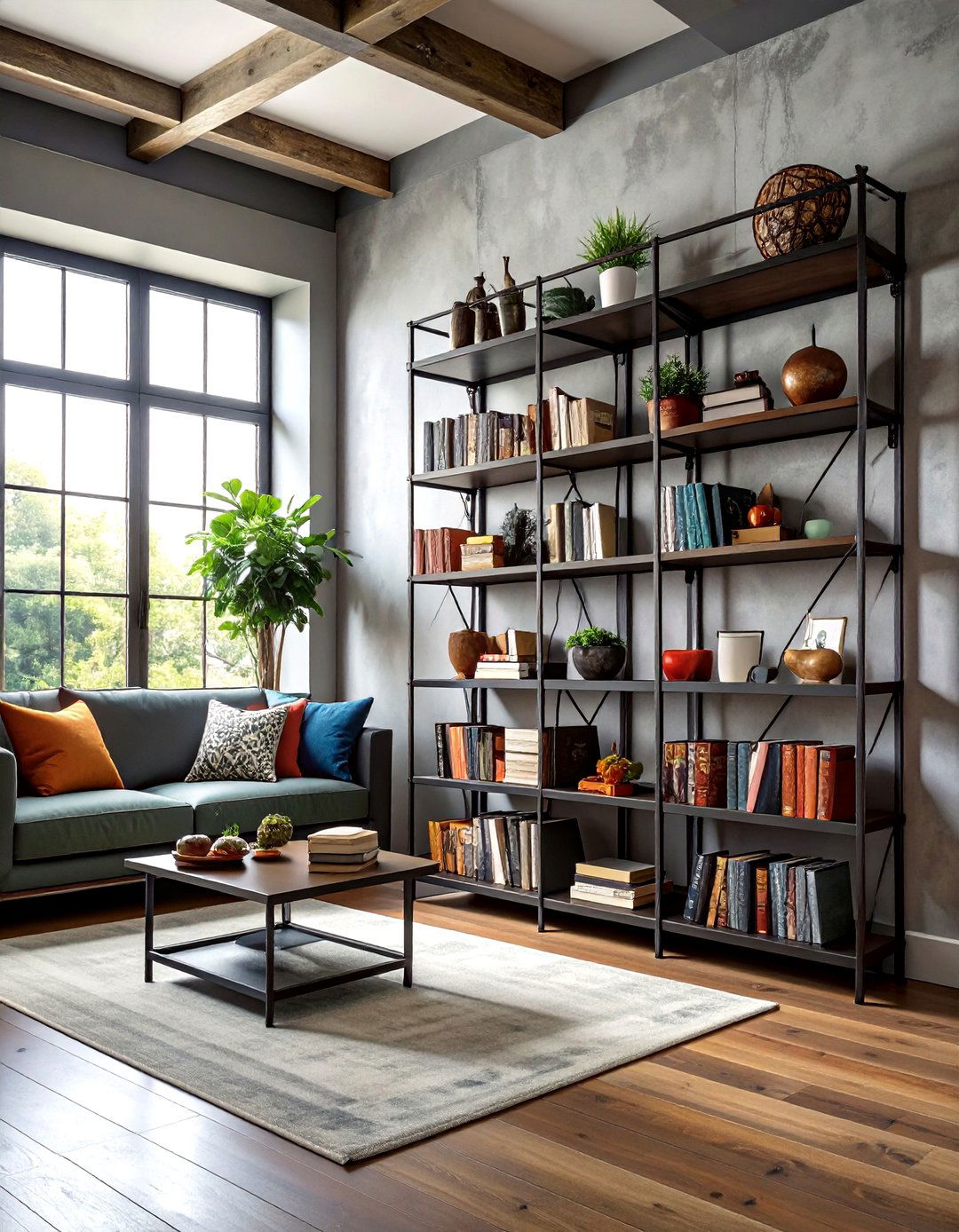 Wrought Iron Bookshelf - 30 living room wrought iron ideas