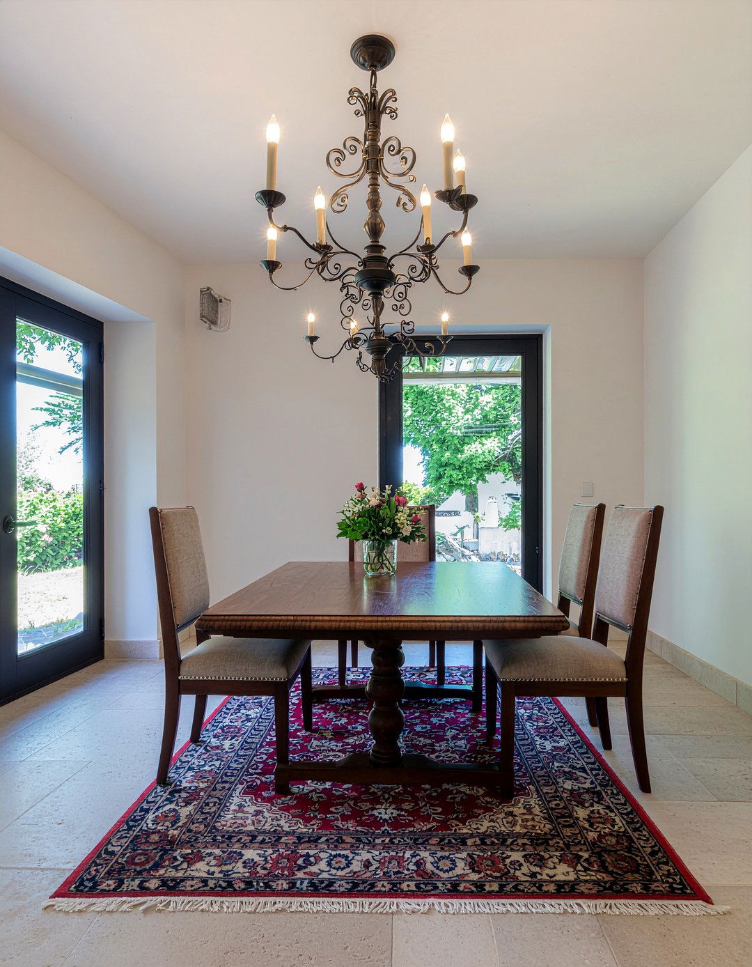 Wrought Iron Chandelier - 30 metal dining room ideas