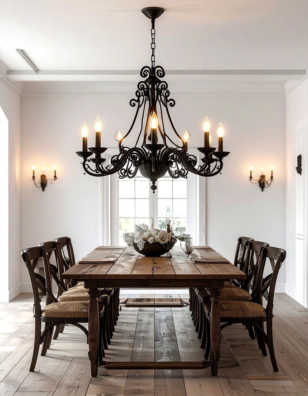 Wrought Iron Chandelier - 30 Provencal dining room ideas