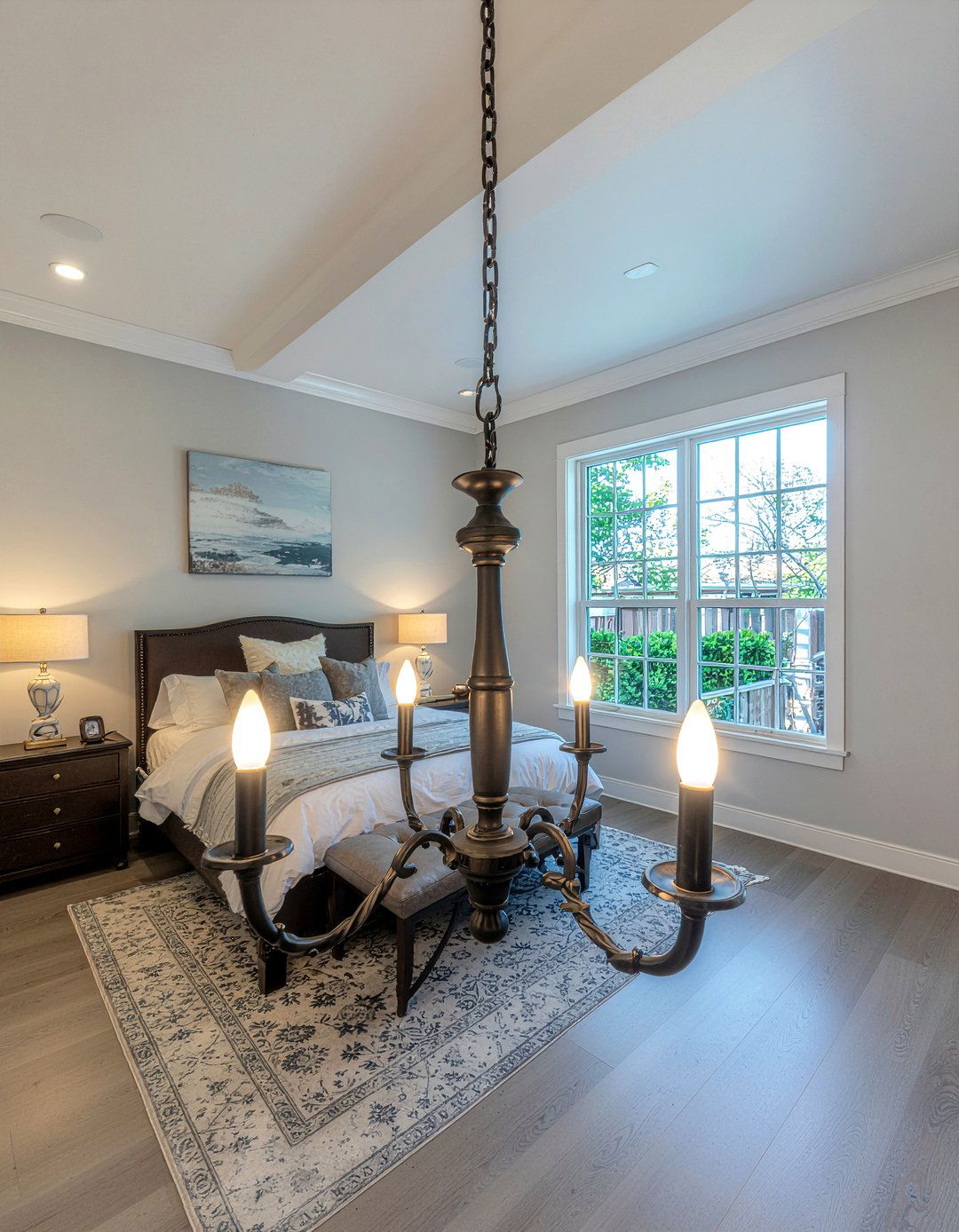 Wrought Iron Chandelier - 30 Tuscan bedroom ideas