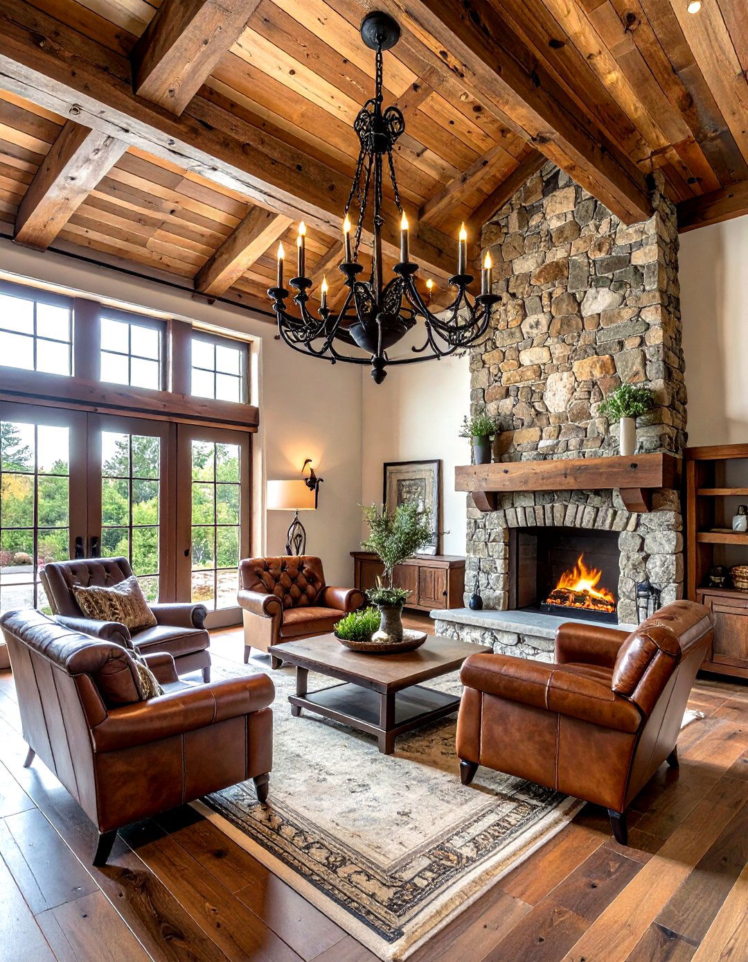 Wrought Iron Chandelier - 30 living room wrought iron ideas