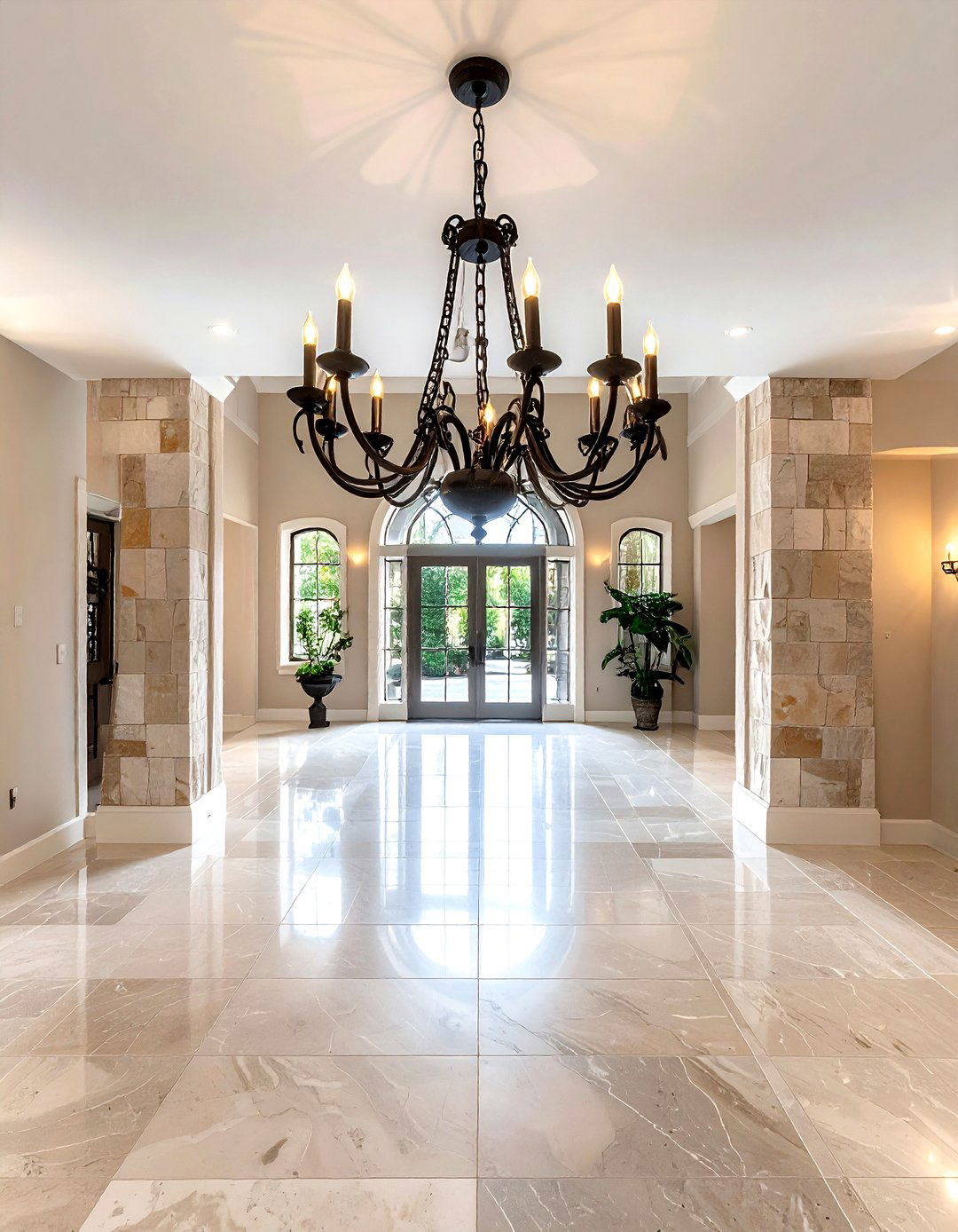 Wrought Iron Chandelier Entryway - 30 antique decor ideas