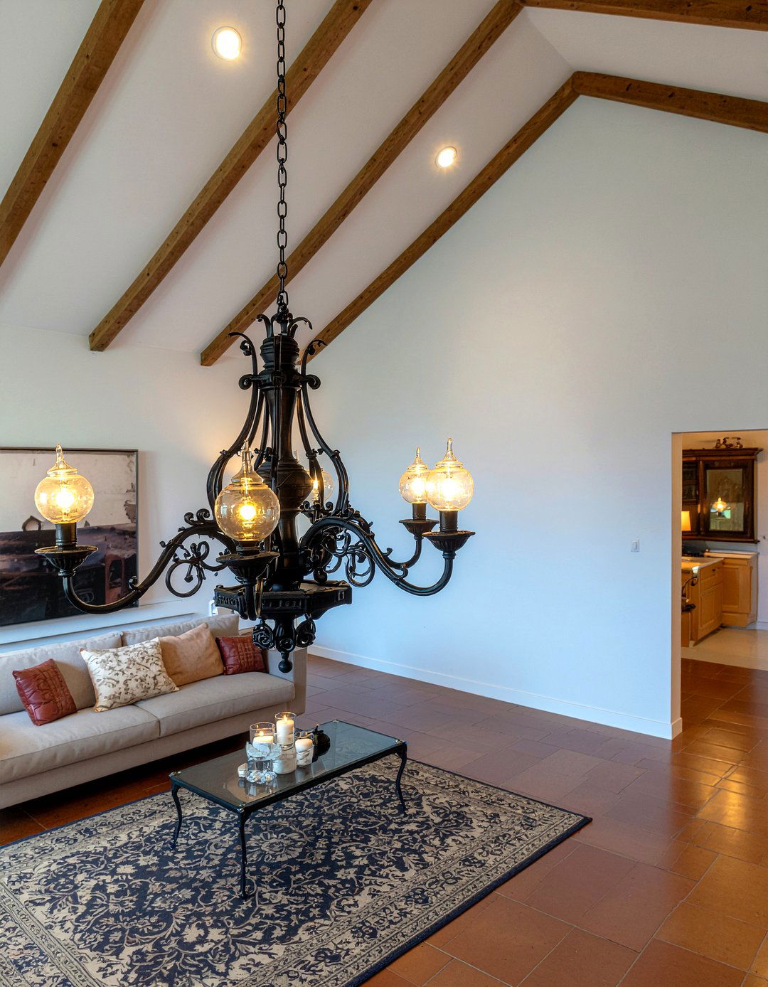 Wrought Iron Chandelier Lighting - 30 Spanish living room ideas