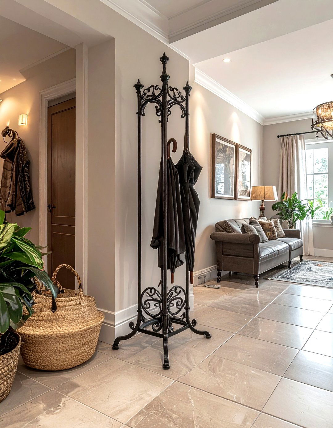 Wrought Iron Coat Rack - 30 living room wrought iron ideas