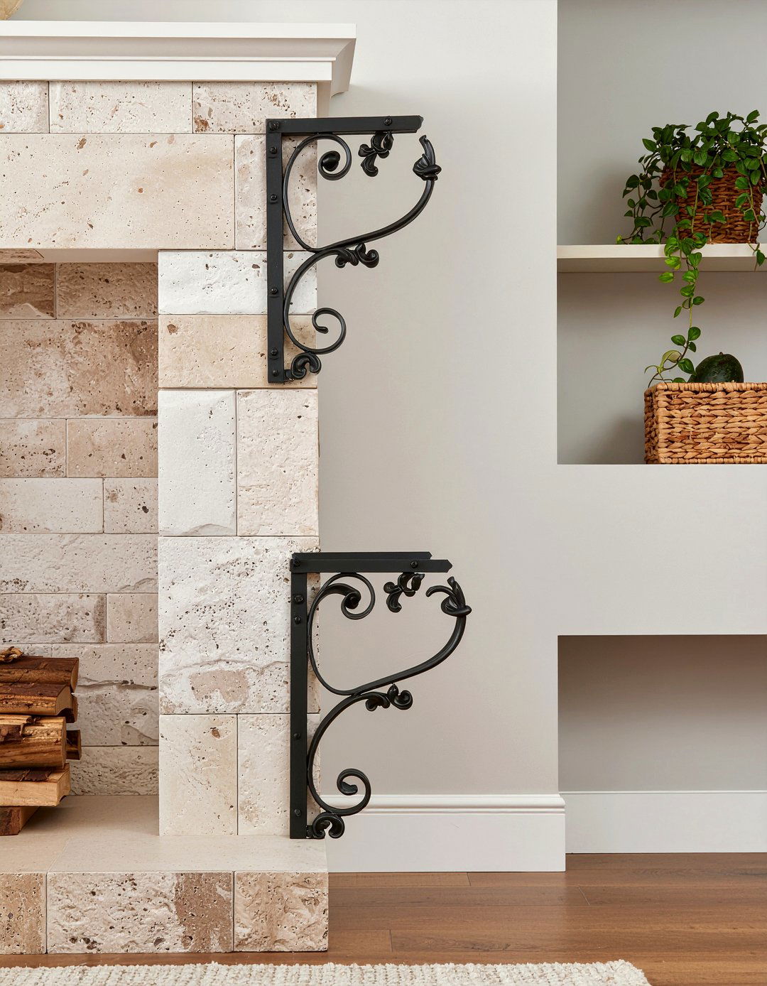 Wrought Iron Corbels - 30 living room corbel ideas