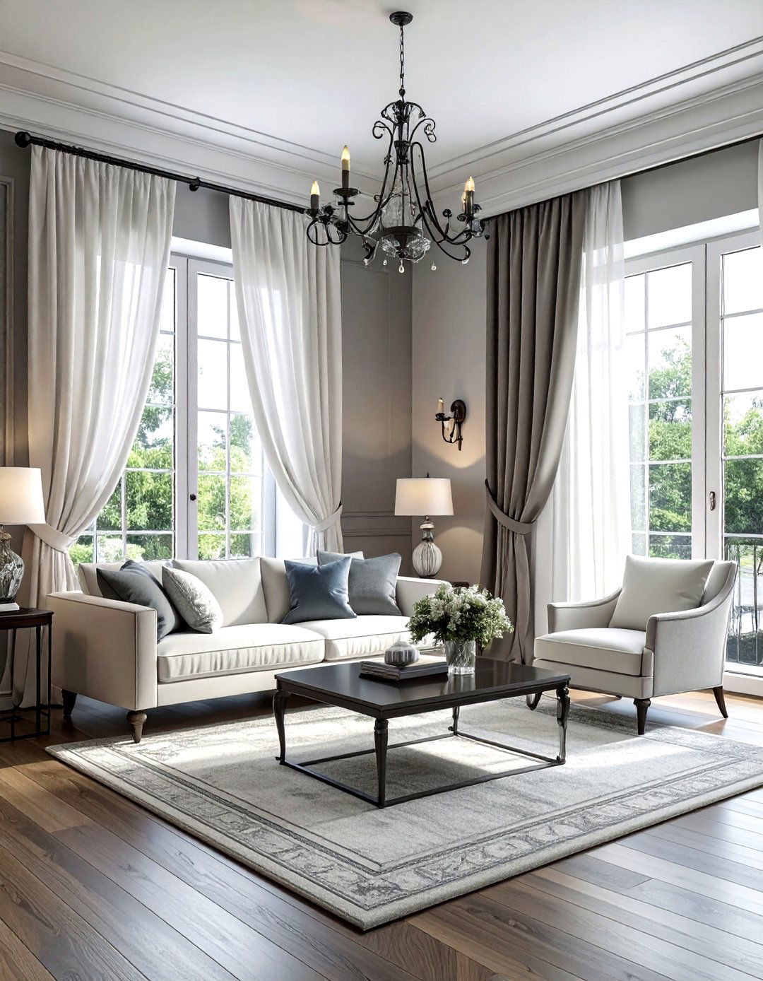 Wrought Iron Curtain Rod - 30 living room wrought iron ideas