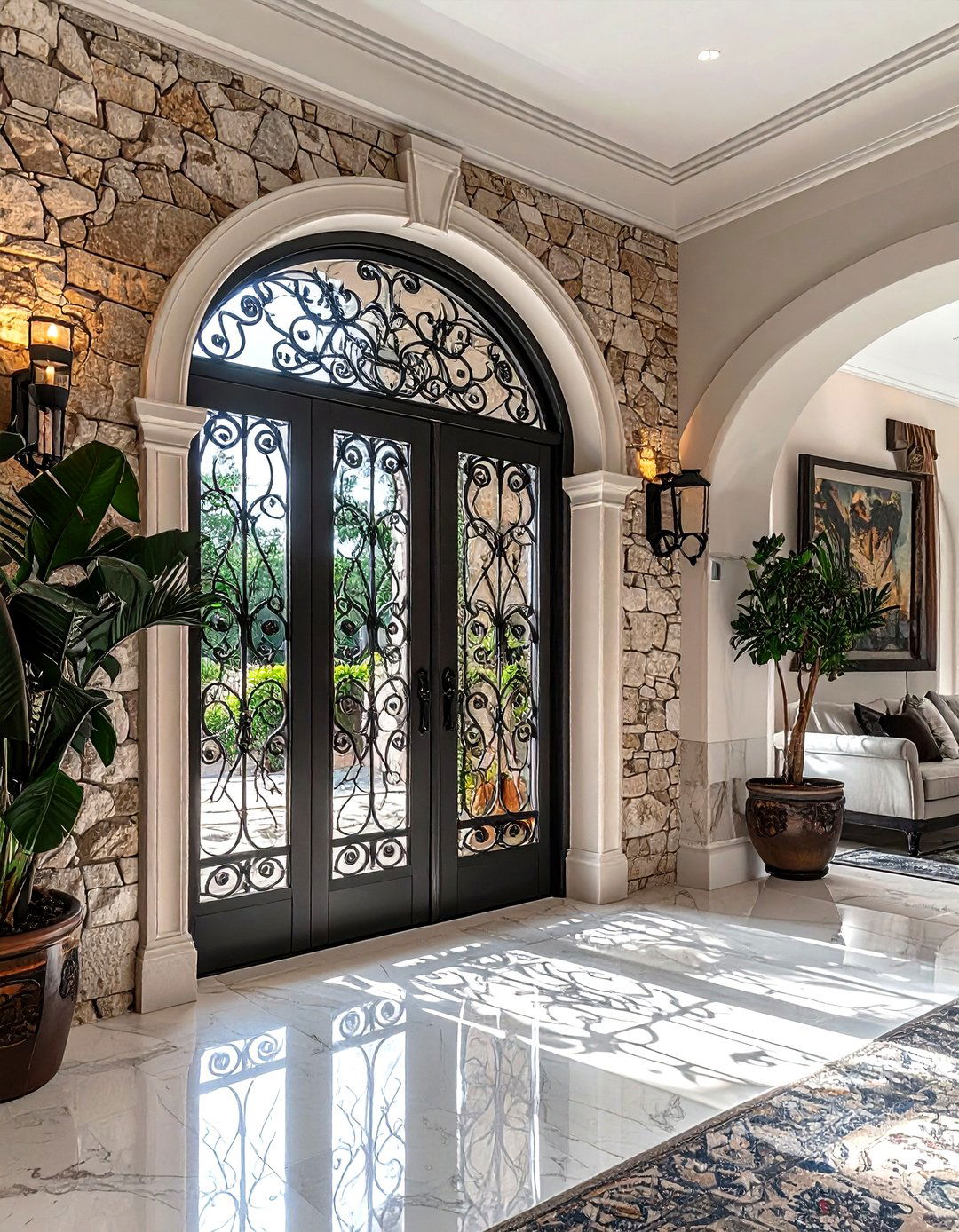 Wrought Iron Door - 30 living room door ideas