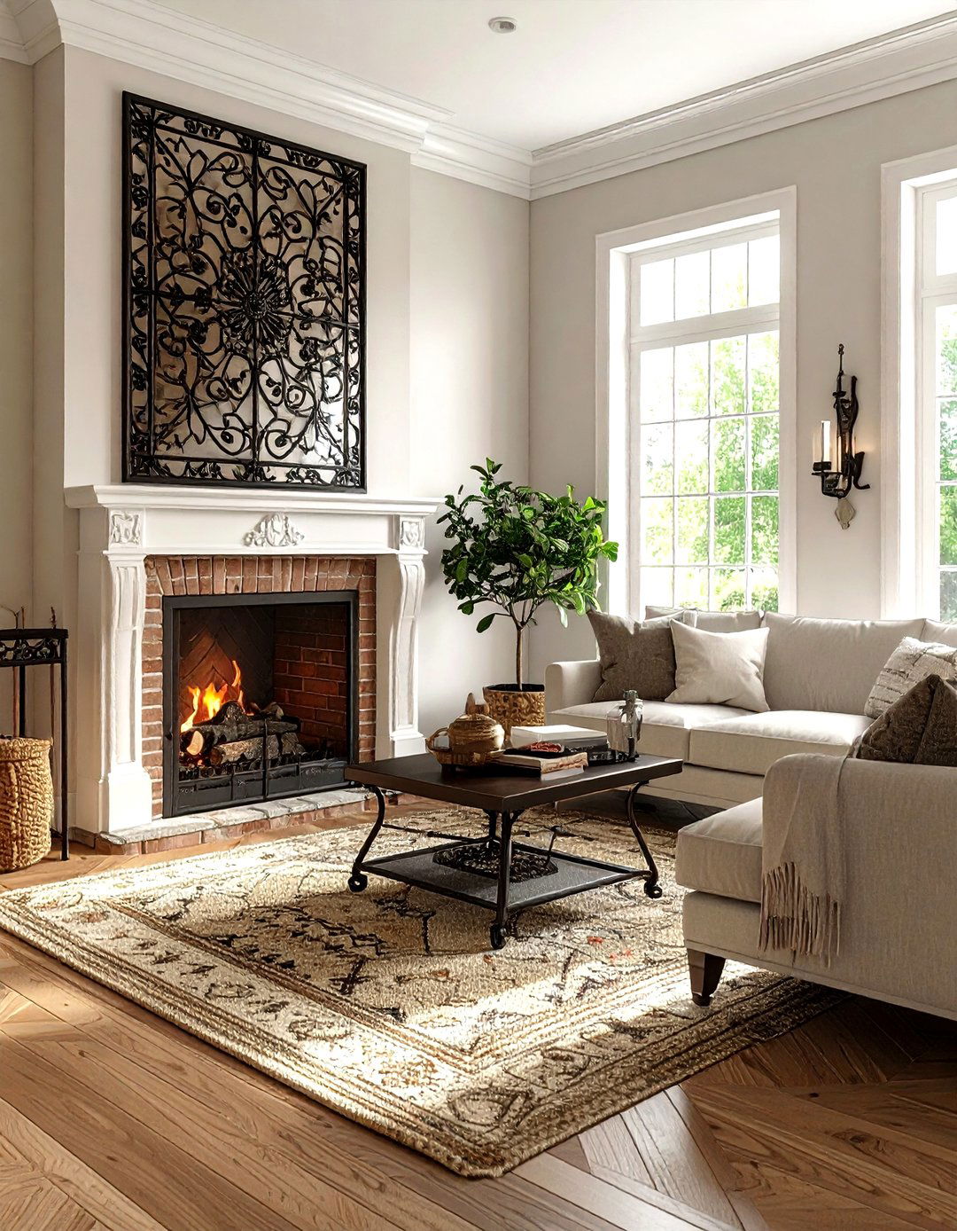 Wrought Iron Fireplace Screen - 30 living room wrought iron ideas