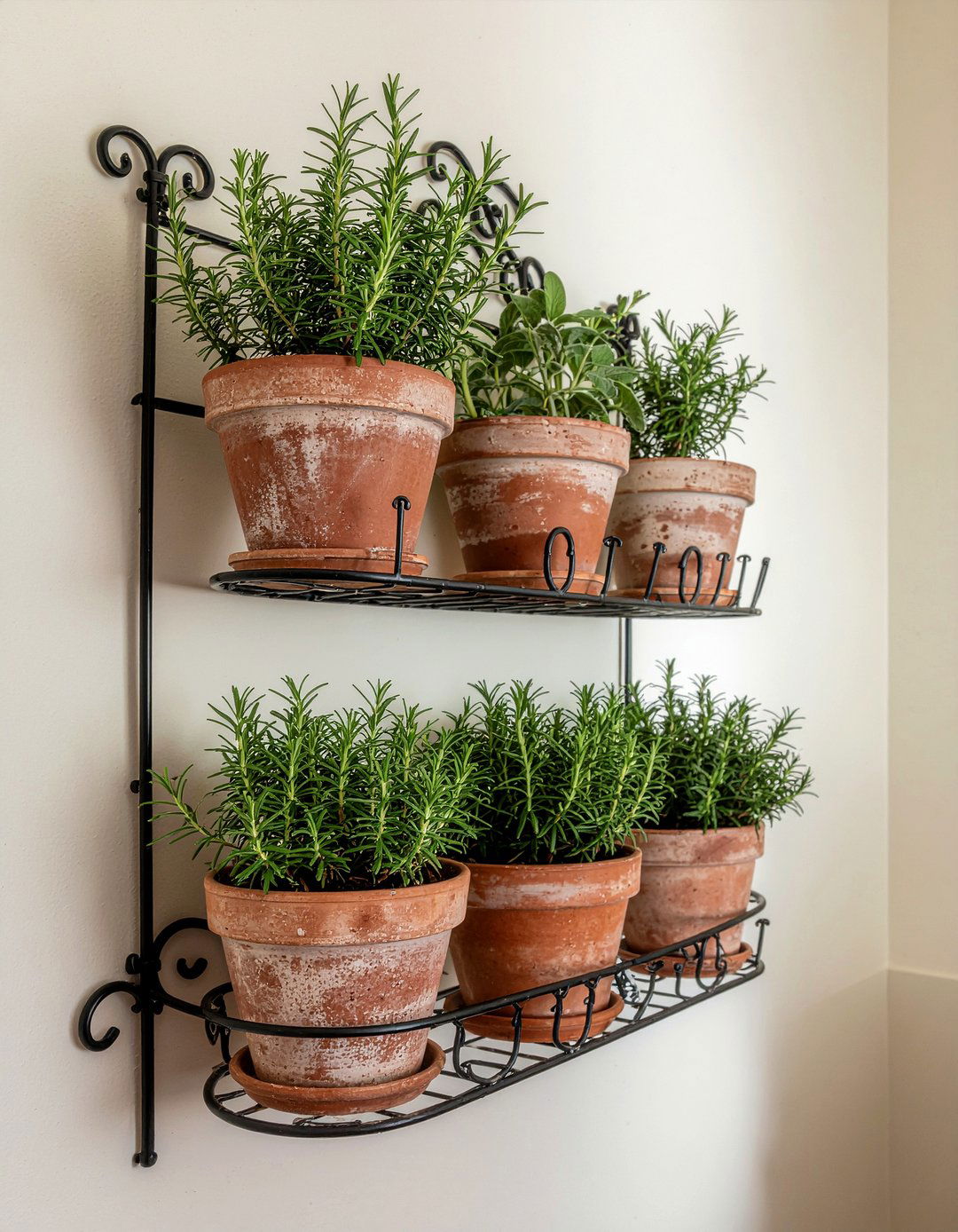 Wrought Iron Herb Rack - 30 kitchen herb garden ideas