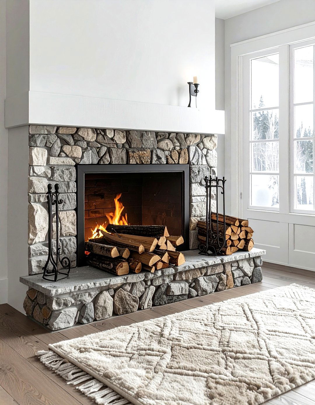 Wrought Iron Log Holder - 30 living room wrought iron ideas