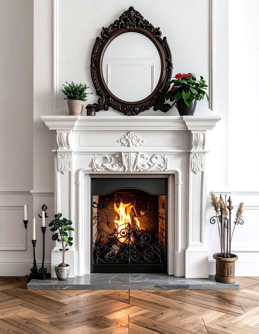 Wrought Iron Mantle Decor - 30 living room wrought iron ideas