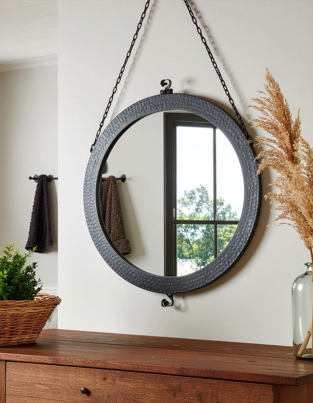 Wrought Iron Mirror - 30 lodge bathroom ideas