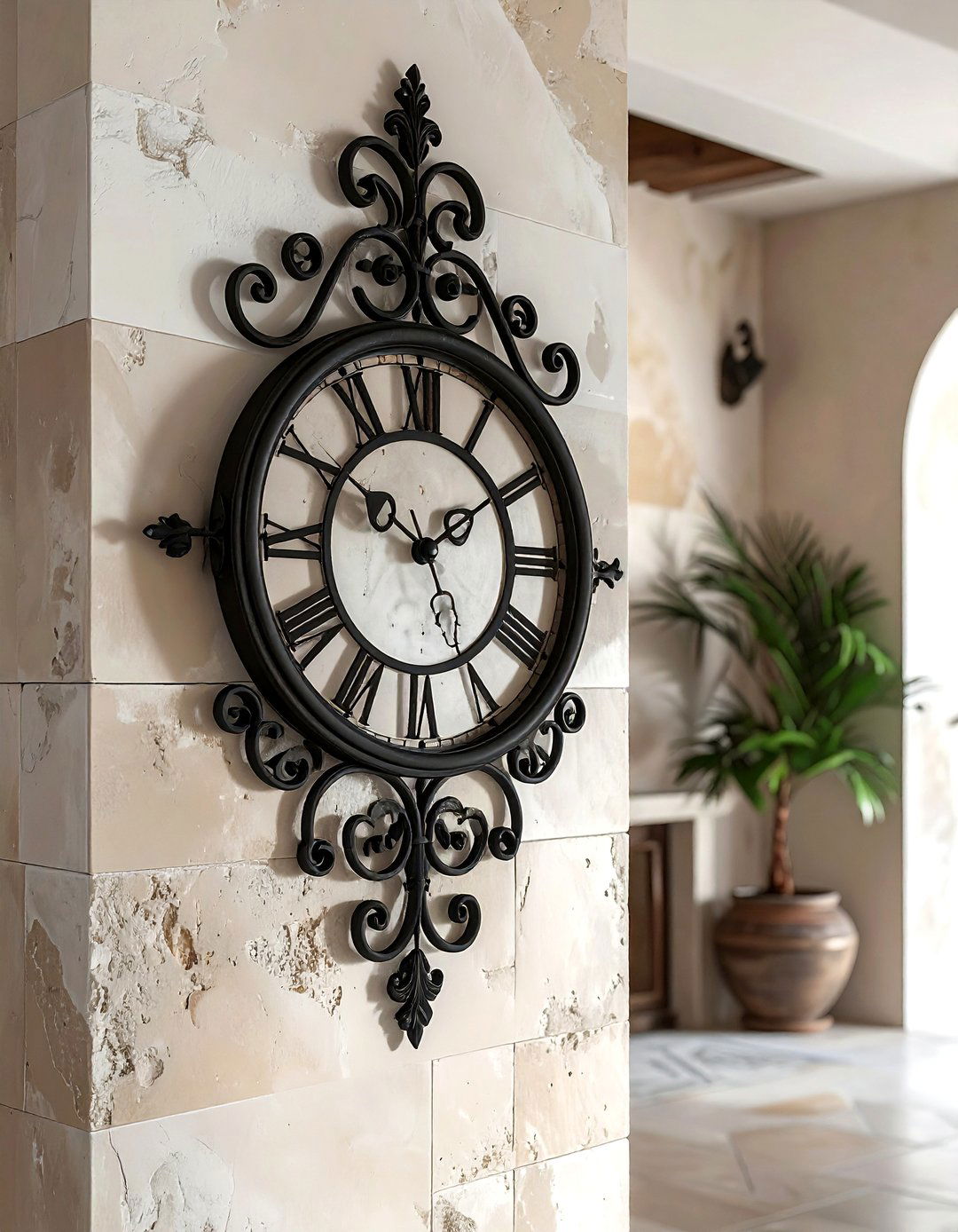 Wrought Iron Wall Clock - 30 oversized clock ideas