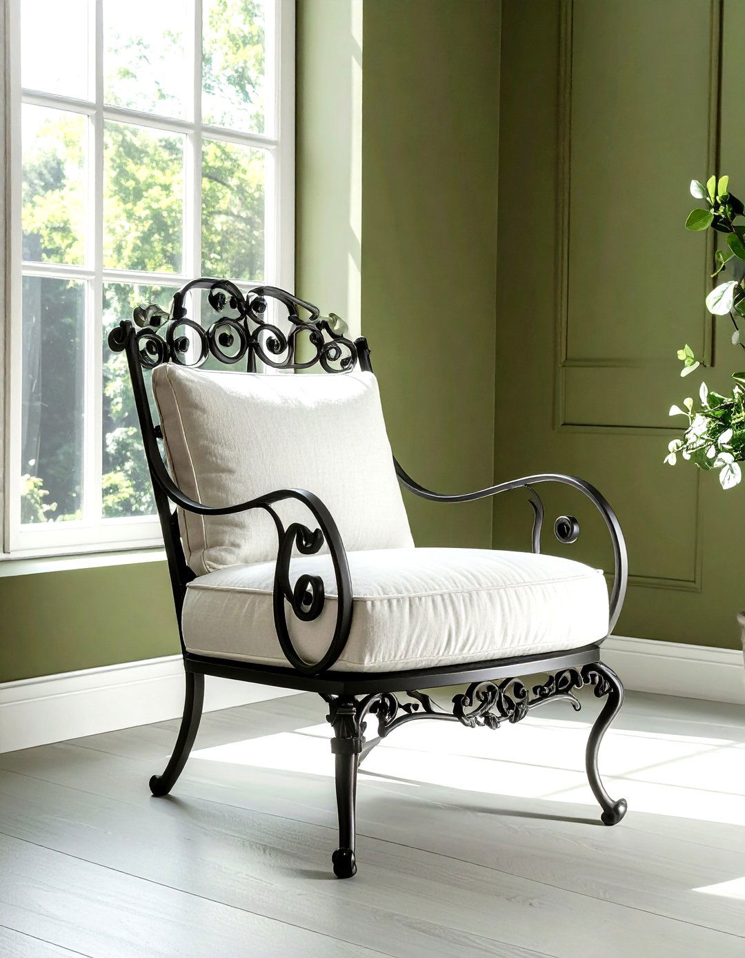 Wrought iron accent chair - 30 living room iron furniture ideas