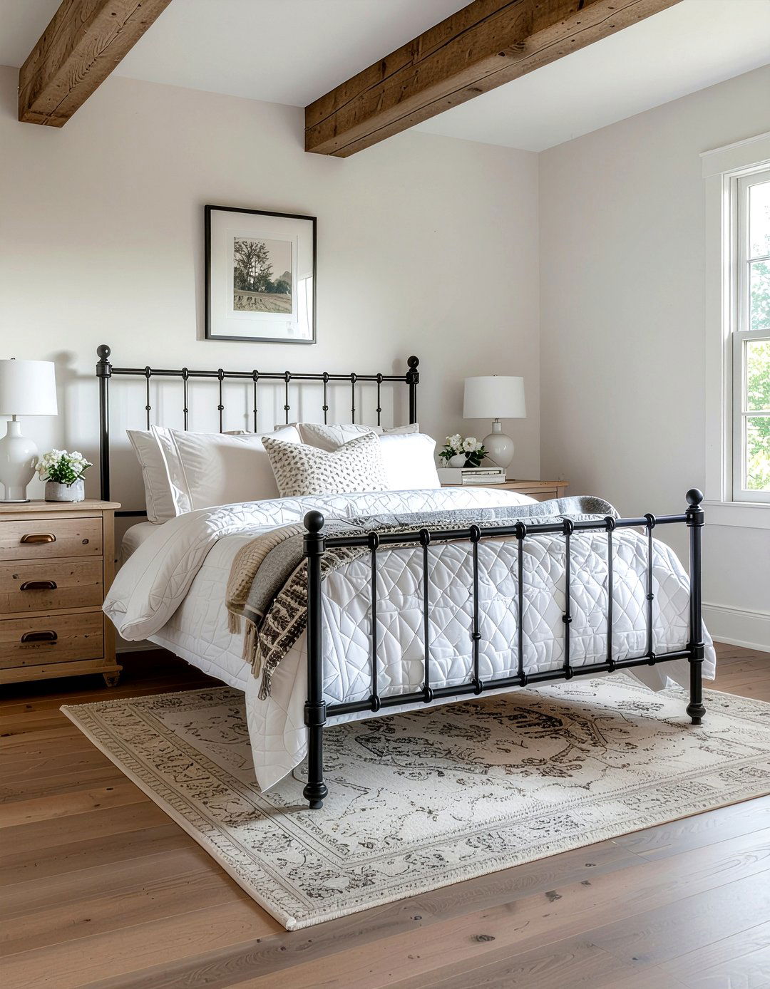 Wrought iron bed - 30 Fixer Upper decor ideas