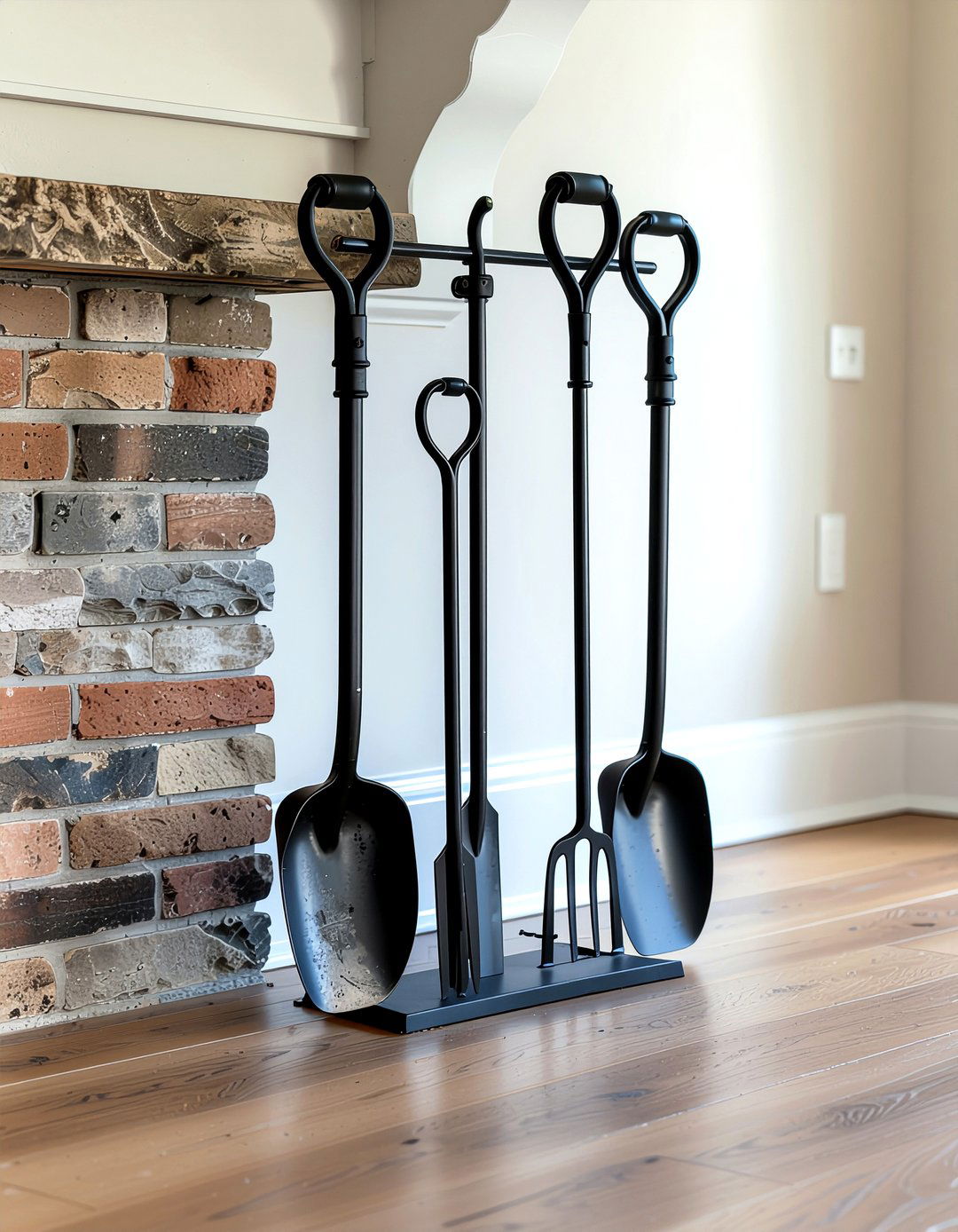 Wrought iron fireplace tool set - 30 fireplace tool ideas