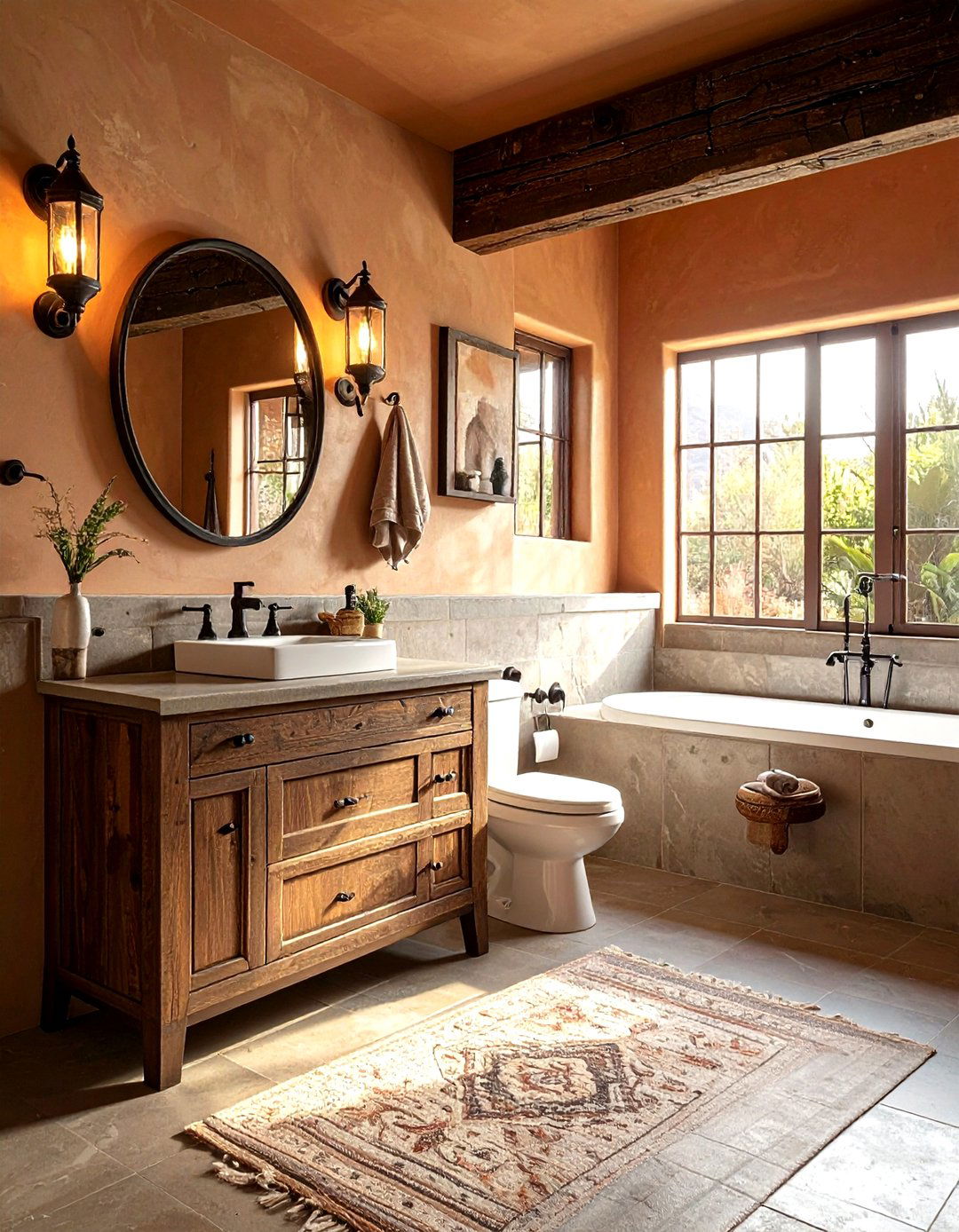 Wrought iron hardware - 30 southwestern bathroom ideas
