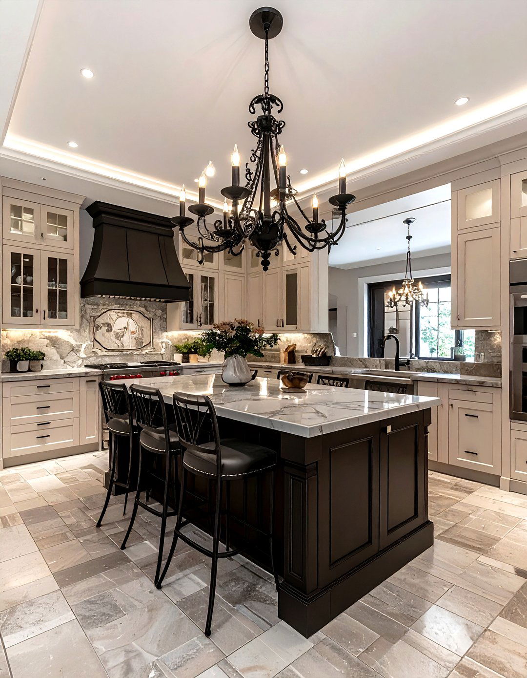 Wrought iron lighting - 30 French cottage kitchen ideas