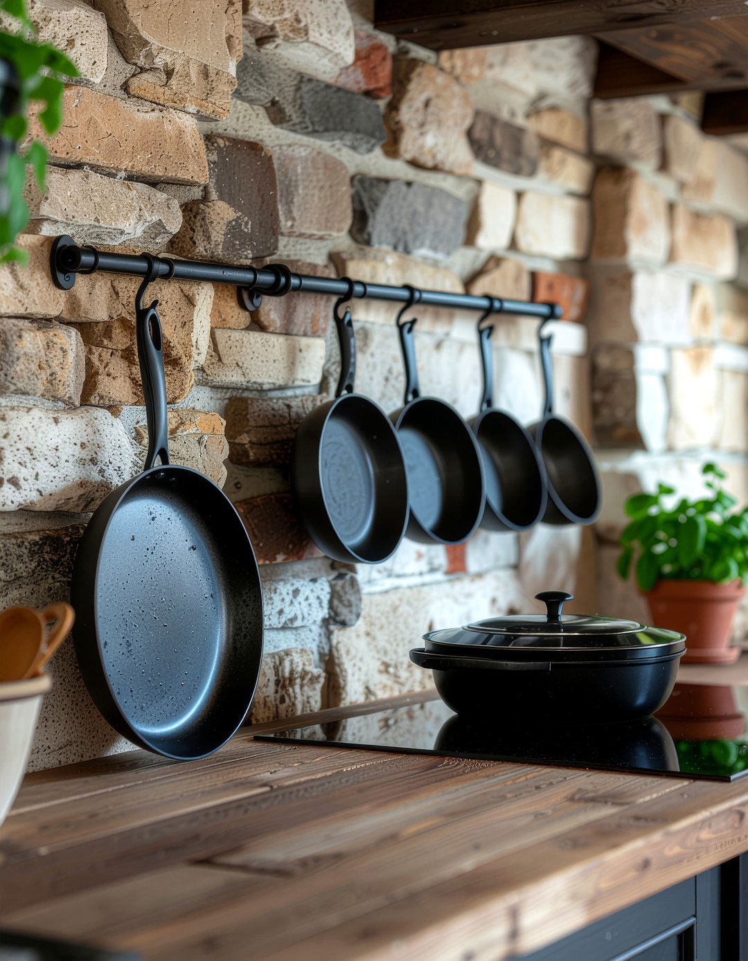 Wrought iron rack - 30 Parisian kitchen ideas