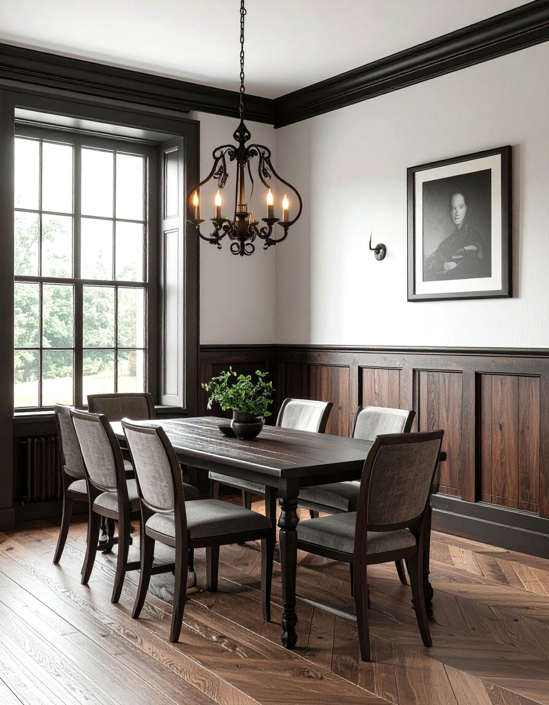 Wrought iron wall sconce - 30 Tudor dining room ideas