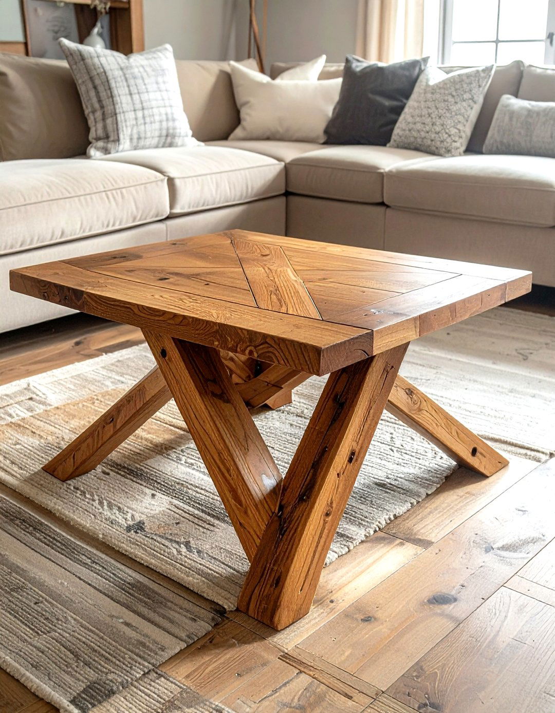 X Base Wood Coffee Table - 30 living room wood coffee tables
