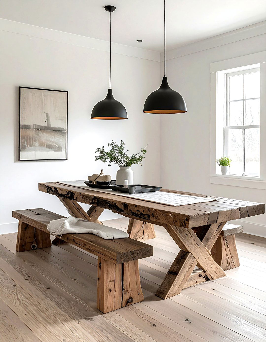 X Base Wood Dining Bench - 30 wood dining bench ideas