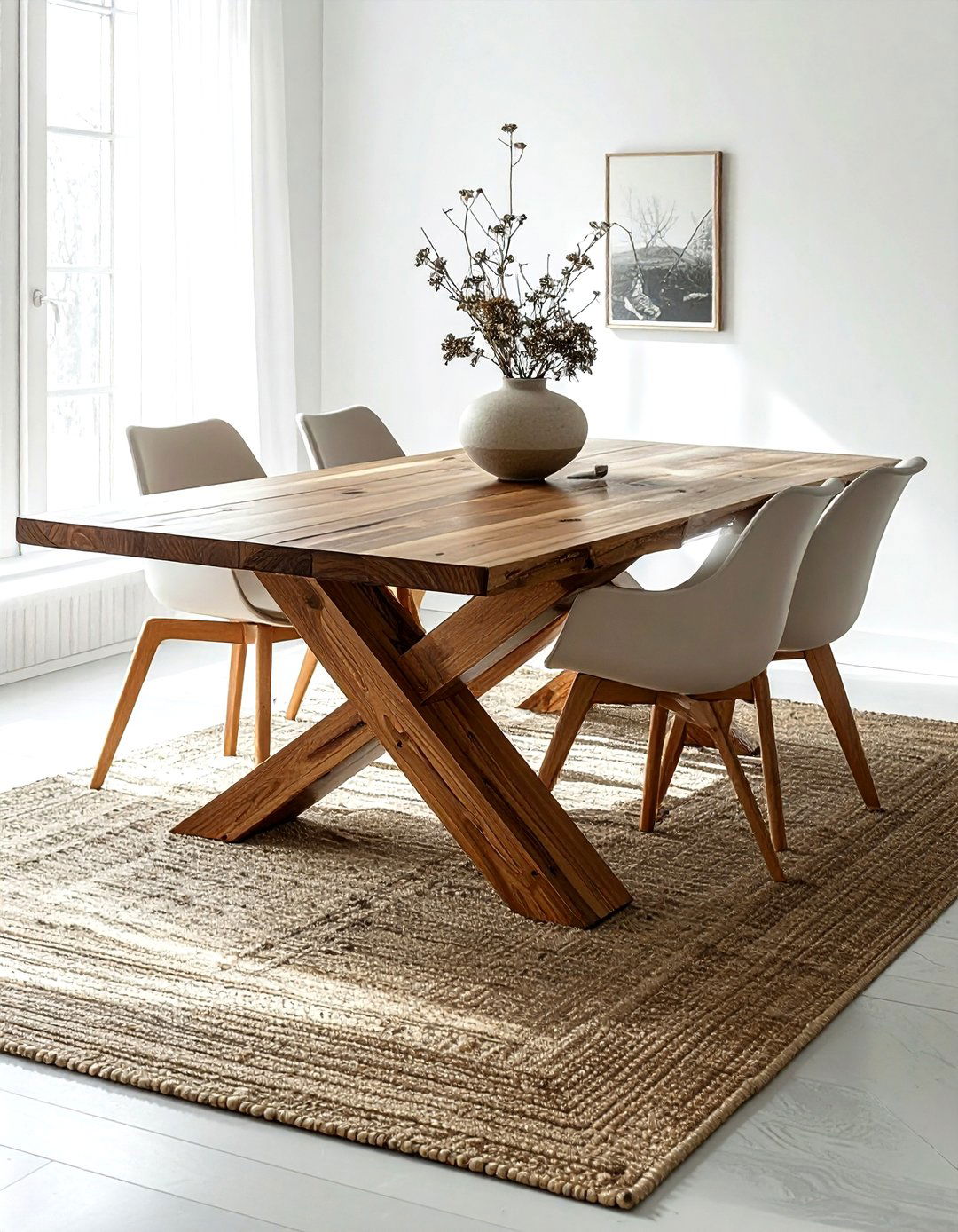X Base Wood Dining Table - 30 wood dining table ideas