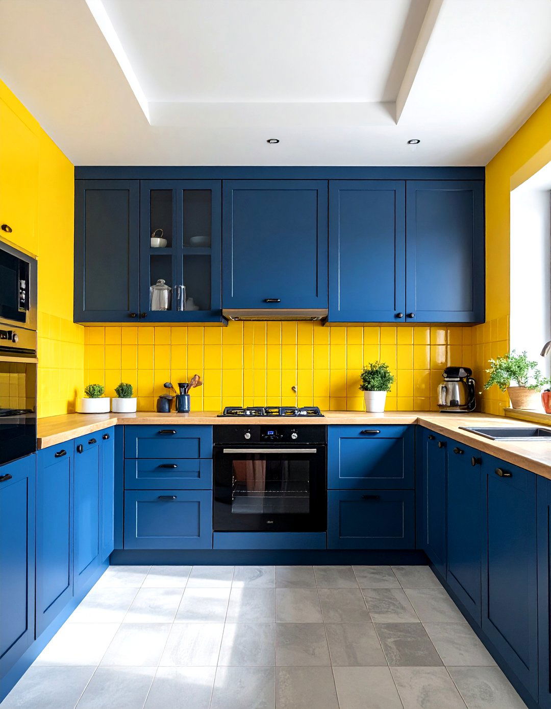Yellow And Blue Kitchen - 30 yellow kitchen ideas