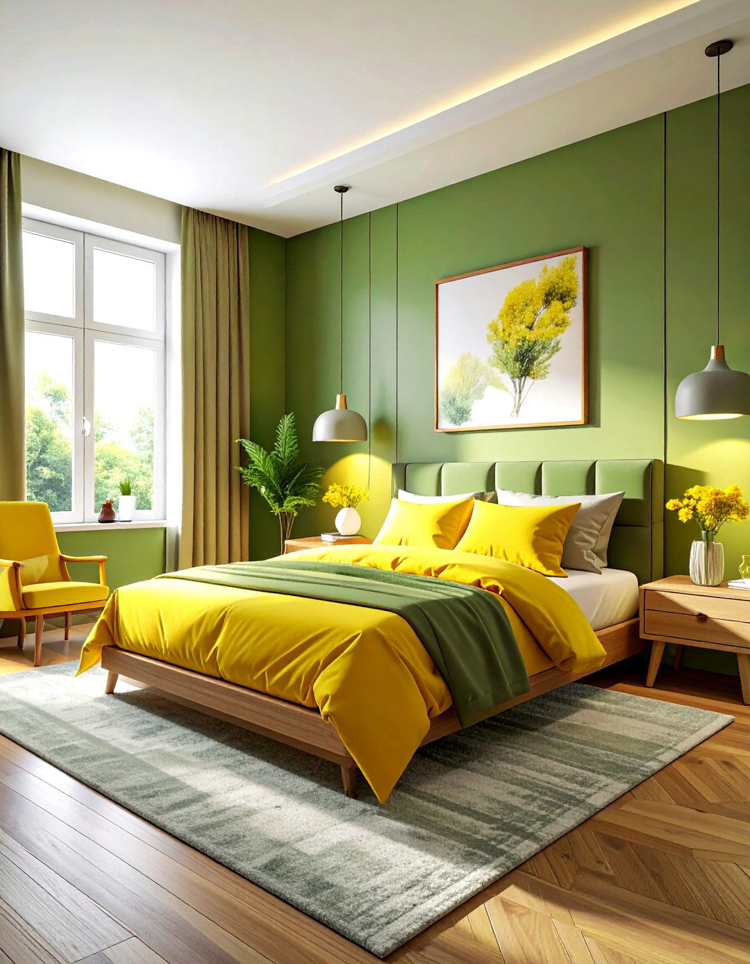 Yellow And Green Bedroom - 30 bright yellow bedroom ideas