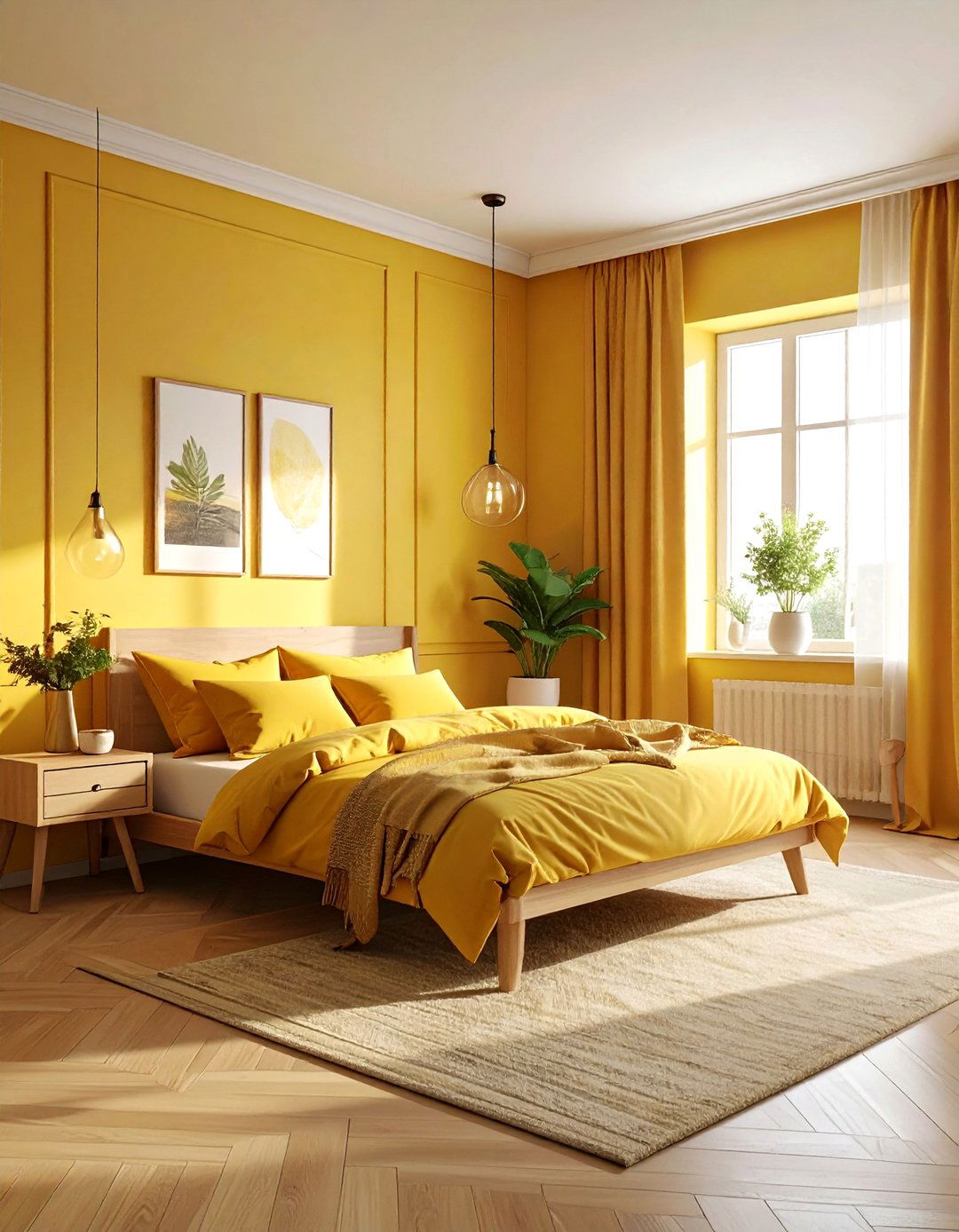 Yellow Bedroom - 30 monochromatic bedroom ideas