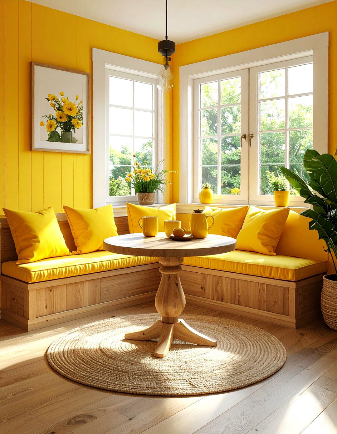 Yellow Breakfast Nook - 30 yellow decor ideas