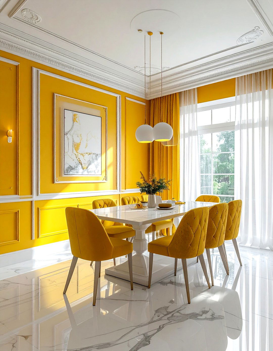 Yellow Floral Wallpaper - 30 yellow bathroom decor ideas