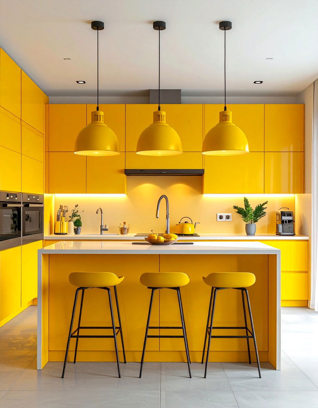 Yellow Kitchen Lighting - 30 yellow kitchen ideas