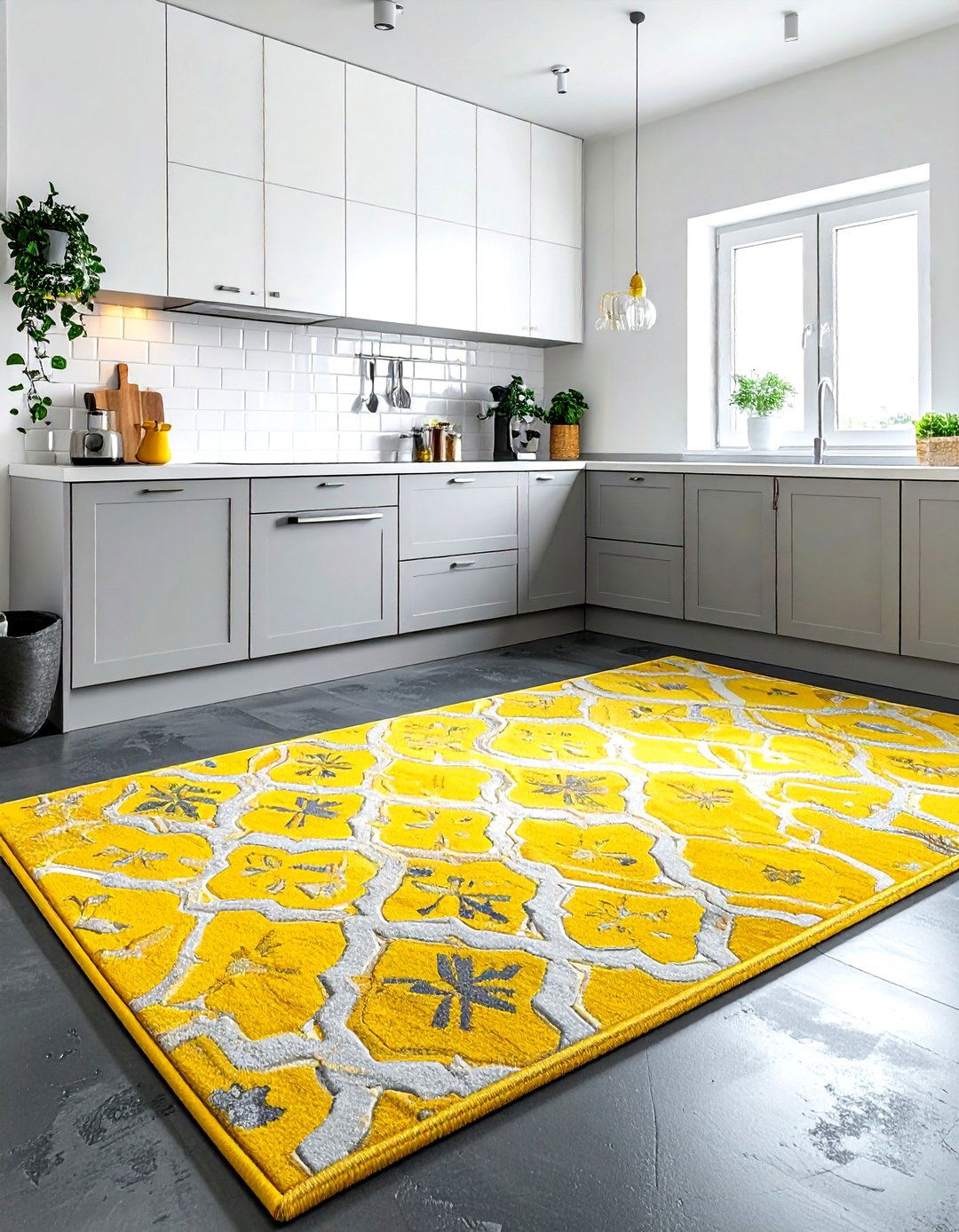 Yellow Kitchen Rug Gray Floor - 30 gray yellow kitchen ideas