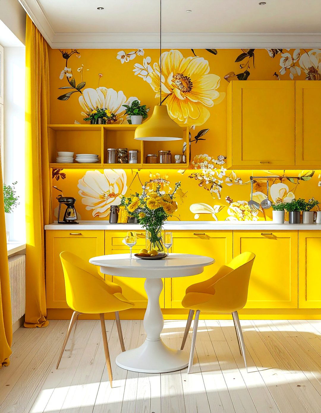 Yellow Kitchen Wallpaper - 30 yellow kitchen ideas