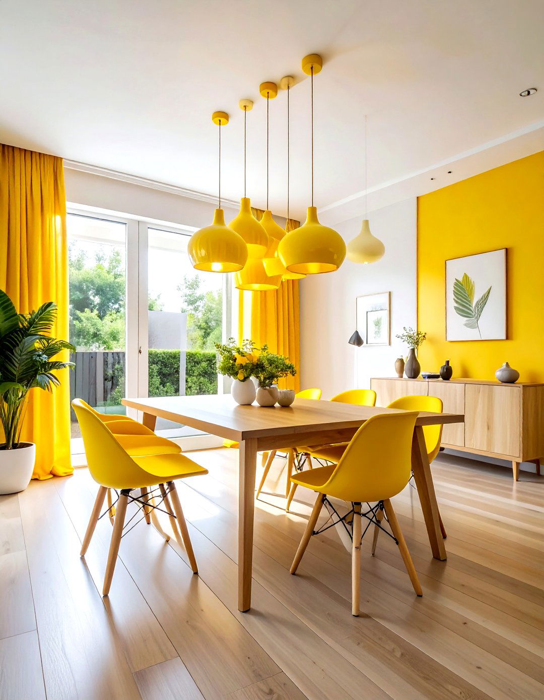 Yellow Lighting Dining Room - 30 bright yellow dining room ideas