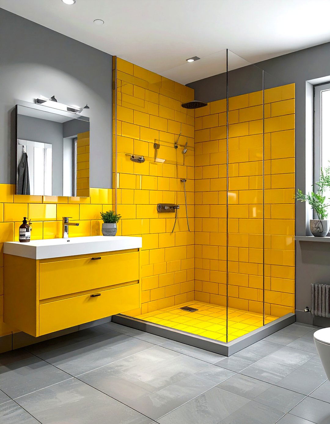 Yellow Subway Tile Gray Bathroom - 30 gray yellow bathroom ideas
