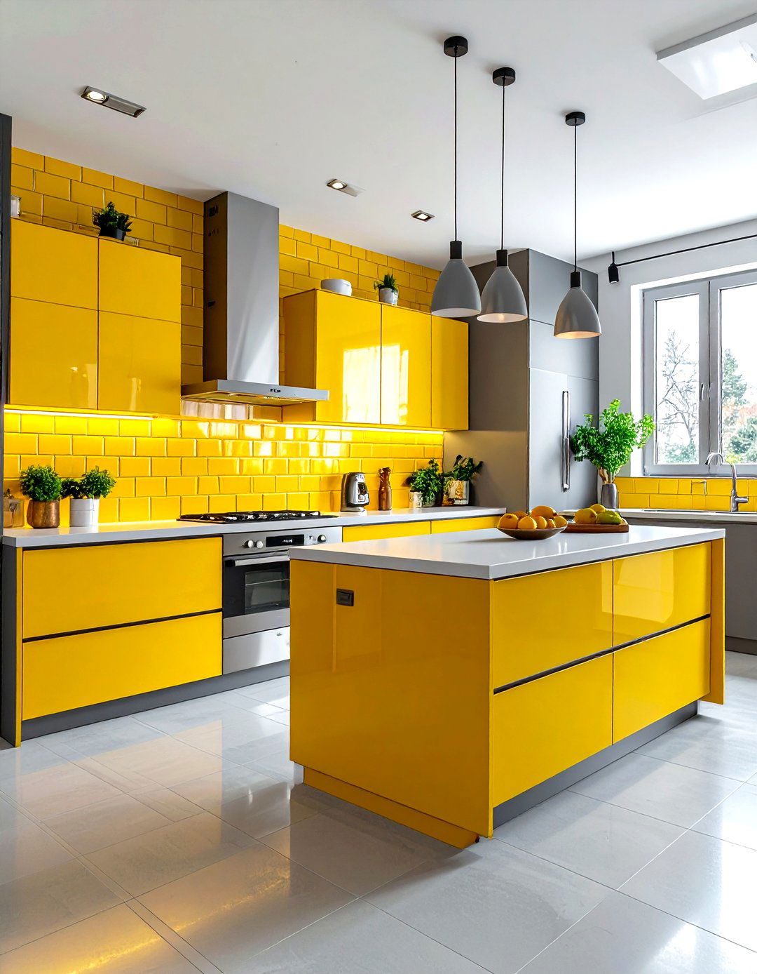 Yellow Subway Tile Gray Kitchen - 30 gray yellow kitchen ideas