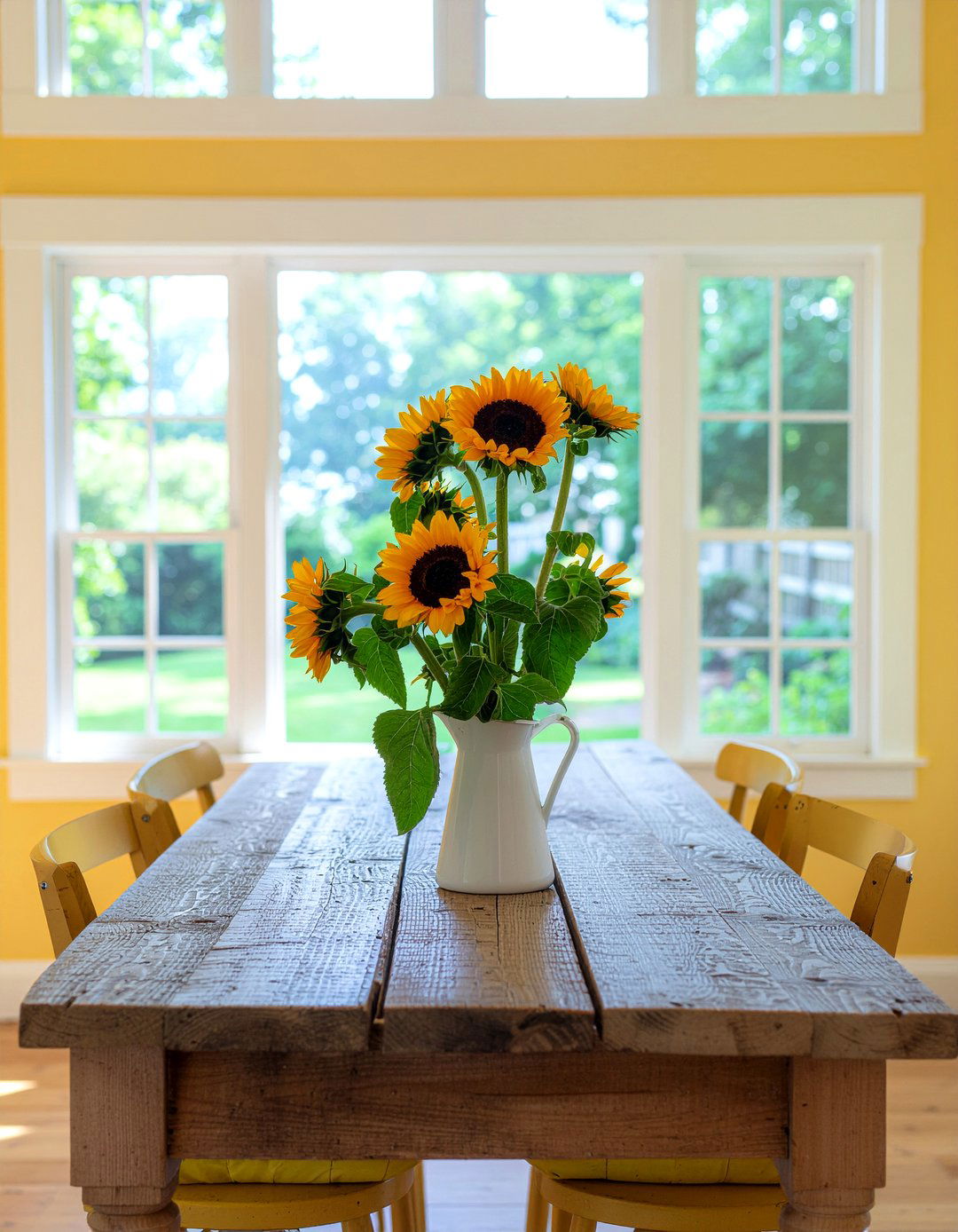 Yellow Sunflower Bouquet - 30 dining room fresh flower ideas
