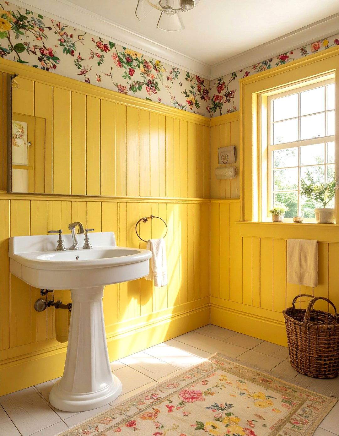 Yellow Wainscoting Bathroom - 30 yellow bathroom ideas