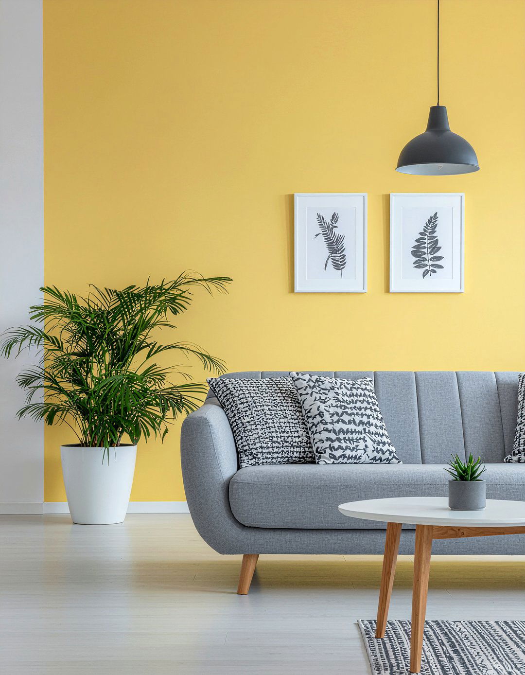 Yellow accent wall living room - 30 colorful living room ideas