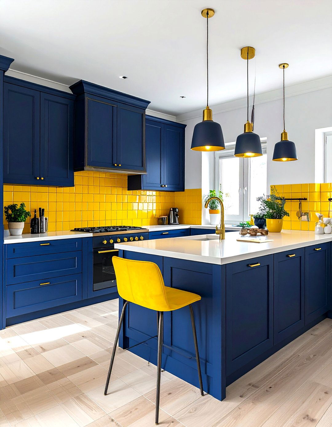 Yellow and blue kitchen - 30 bright yellow kitchen ideas