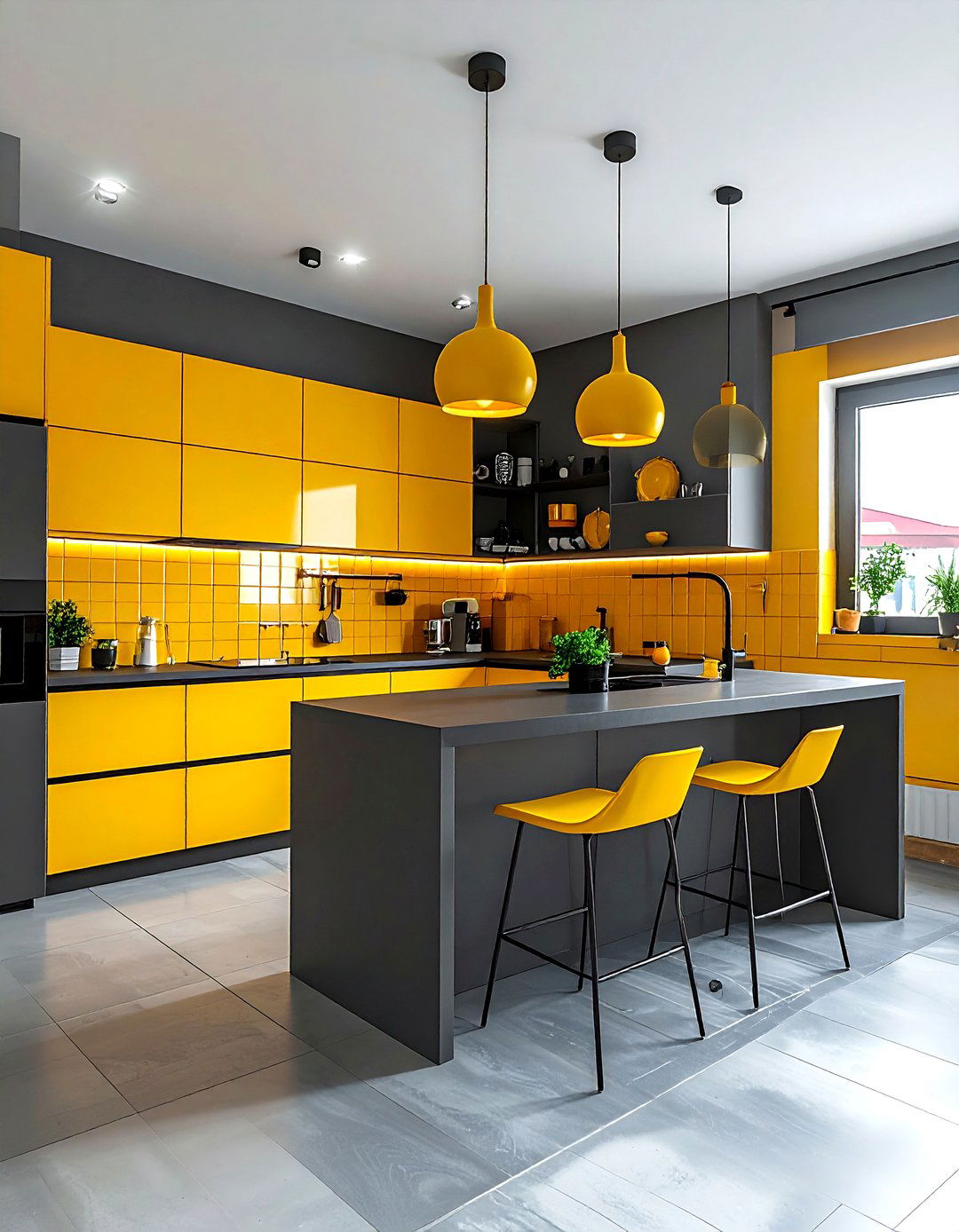 Yellow and gray kitchen - 30 bright yellow kitchen ideas